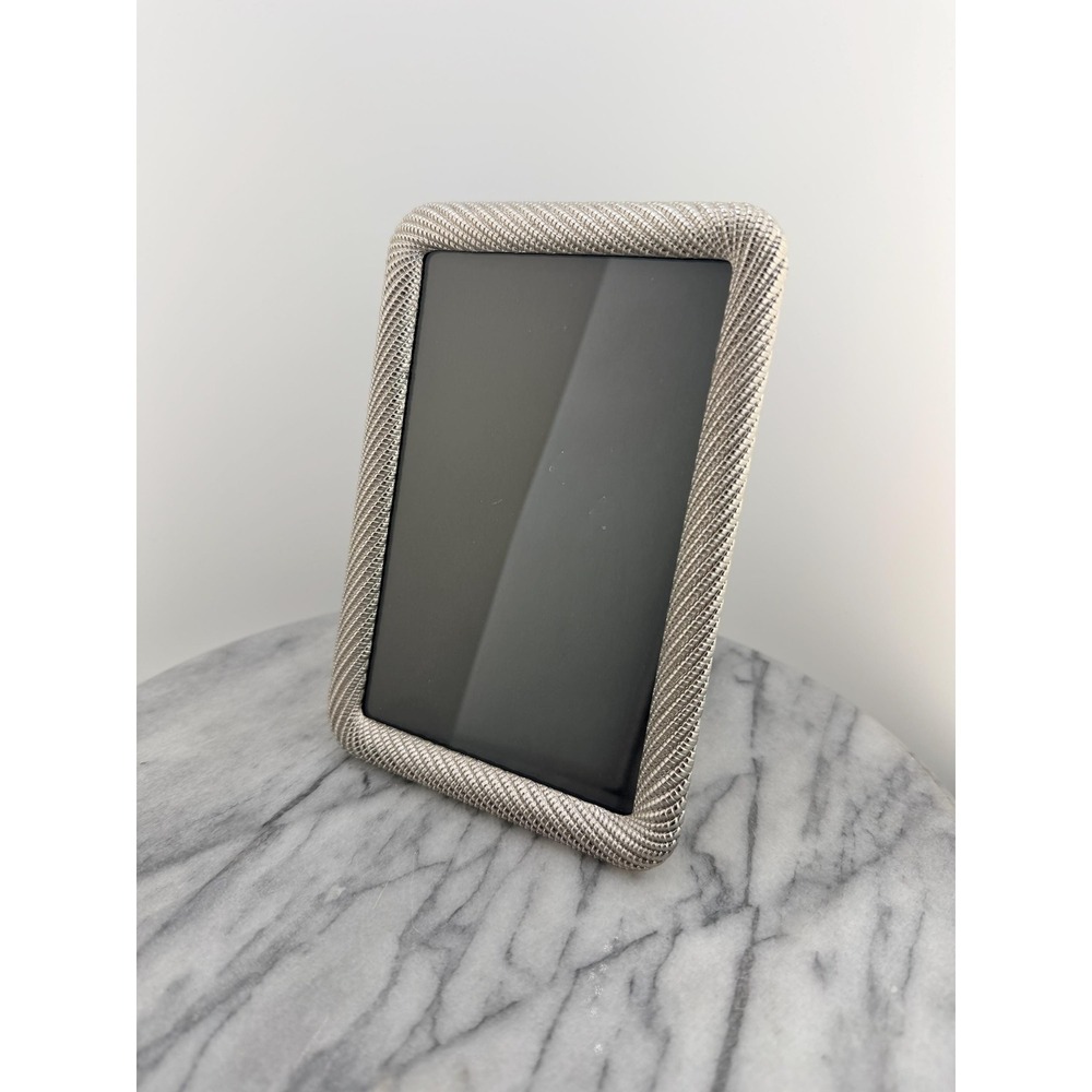 Vintage Silver Tone Rope Picture Frame Equestrian Nautical Preppy Home Office - Picture 7 of 12